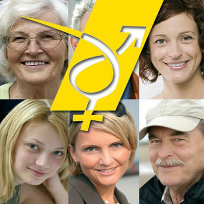 Die Aufnahme zeigt das Logo der Gleichstellungsbeauftragten sowie fünf Portraitaufnahmen von Personen.