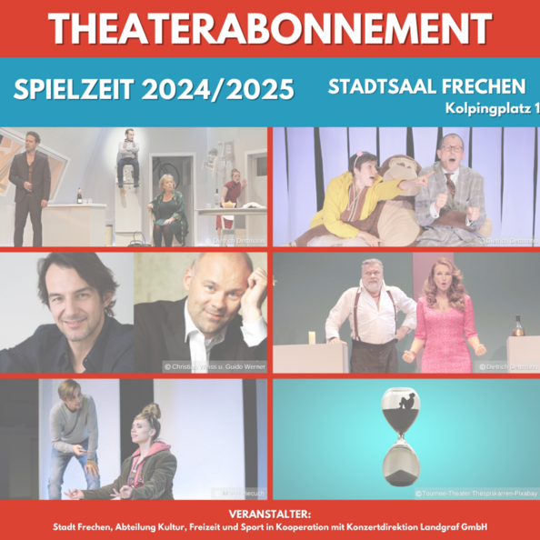 Das Bild zeigt eine Übersicht des Theaterabonnements im Stadtsaal 2024/2025