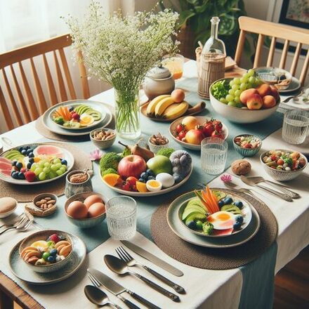 Beispiel gesundes Essen auf dem Tisch